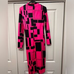 Pink and Black Midi Dresss